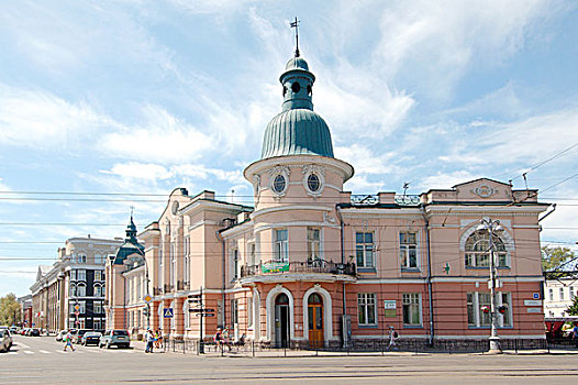 银行,诊所,历史名城,中心,伊尔库茨克,西伯利亚,俄罗斯,欧洲