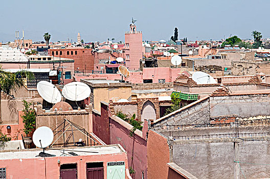 屋顶,玛拉喀什,摩洛哥