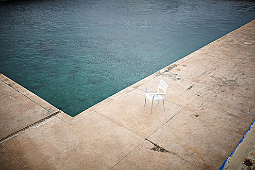 一个,椅子,边缘,水池