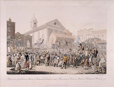 选举,考文特花园,伦敦,1818年,艺术家