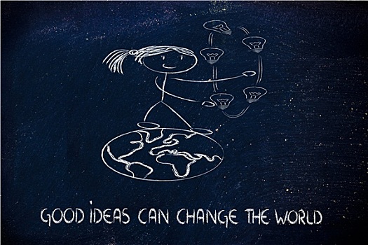 概念,罐,改变,世界