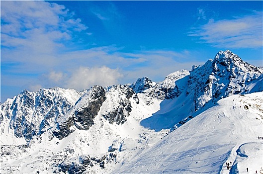 冬天,全景,山