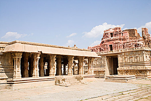 柱廊,庙宇,克利须那神,印度