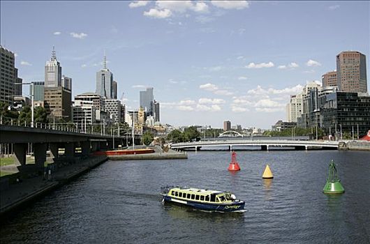 亚拉河,公主,桥,背景,墨尔本,澳大利亚