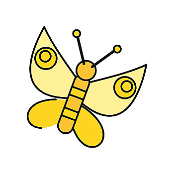 蝴蝶,象征,黄色,商务,设计,标识,隔绝,物体,白色背景,背景,矢量,插画