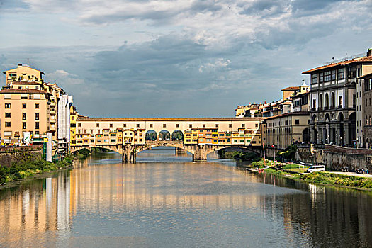 历史,中心,佛罗伦萨,维奇奥桥,上方,阿尔诺河,世界遗产,托斯卡纳,意大利,欧洲