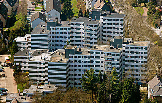 高层建筑,公寓楼,租赁,鲁尔区,北莱茵威斯特伐利亚,德国,欧洲