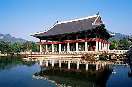 庆会楼,亭子,景福宫,首尔,韩国
