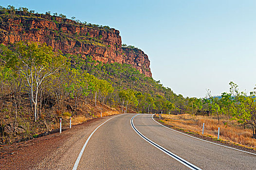 道路,红色,悬崖,北领地州,澳大利亚,大洋洲
