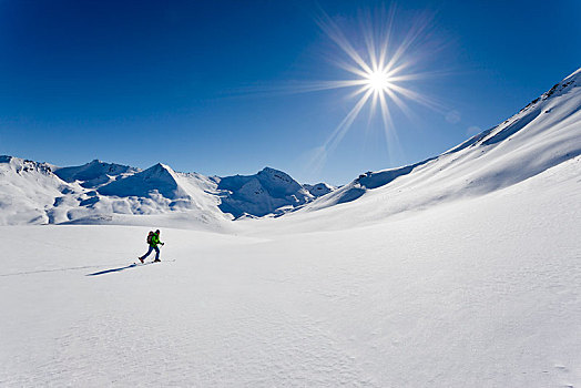 越野滑雪,雪,冬季风景,希尔弗莱塔,提洛尔,奥地利,欧洲