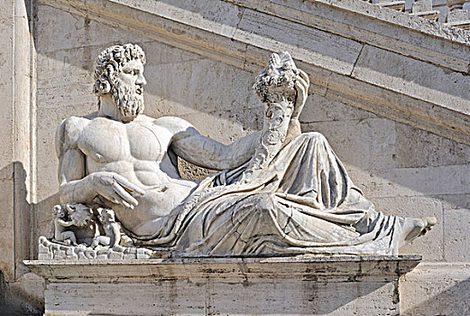喷泉,雕塑,台伯河,卡比托山,山,罗马,意大利,欧洲