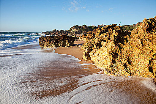 崎岖,岩石构造,海滩,靠近,安达卢西亚,西班牙