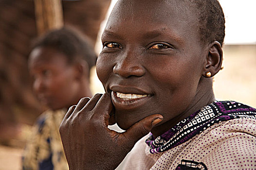 女性,群体,微笑,乡村,条理,会面,支付,高,岩石,居民区,朱巴,南,苏丹,十二月,2008年