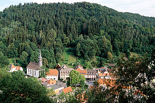 风景,山谷,围绕,树林,德国
