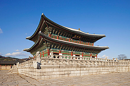 韩国,首尔,景福宫,勤政殿