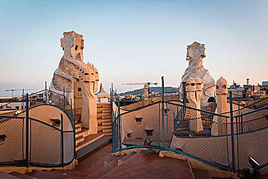 巴塞罗那,西班牙,屋顶,设计