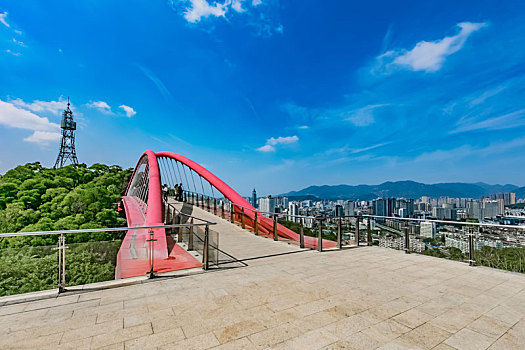 福建省福州市金鸡山飞虹桥梁建筑环境景观