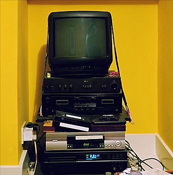电视,一堆,电器