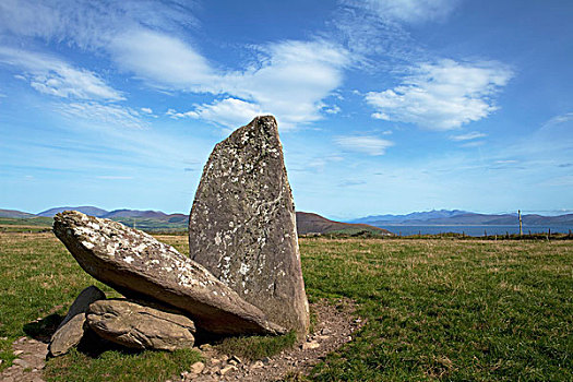 巨石墓,通道,墓地,靠近,头部,丁格尔半岛,凯瑞郡,爱尔兰