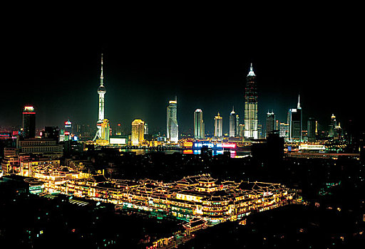 上海,城市,夜晚