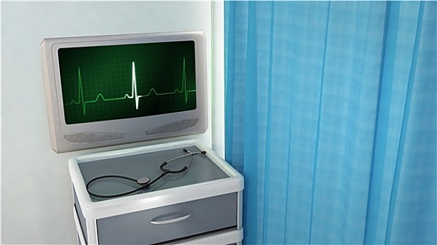 心电图,显示器,医疗,房间