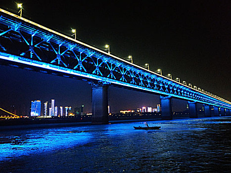 武汉长江大桥夜色