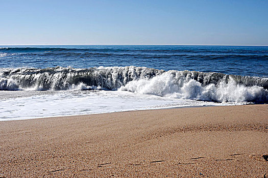 海浪,大西洋海岸,靠近,波尔图,北方,葡萄牙,欧洲