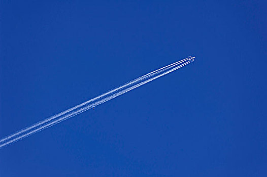 飞机,飞行云,蓝天,巴伐利亚,德国,欧洲