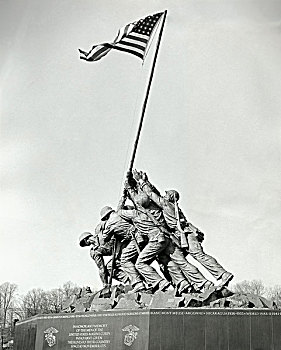 雕塑,战争纪念碑,美国海军陆战队,阿灵顿国家公墓,阿灵顿,弗吉尼亚,美国
