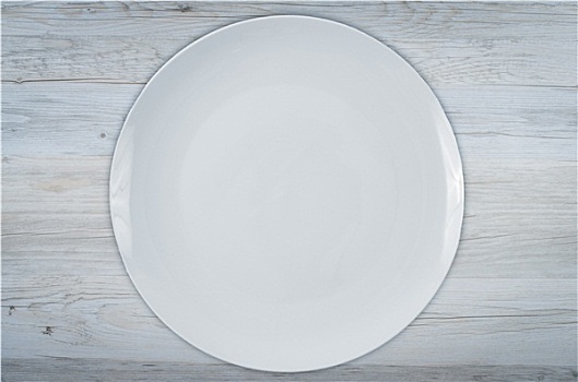 空,白人,盘子,木桌子