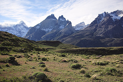 地点,山峦,托雷德裴恩国家公园,巴塔哥尼亚,智利
