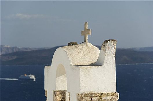 钟楼,锡拉岛,基克拉迪群岛,爱琴海,希腊