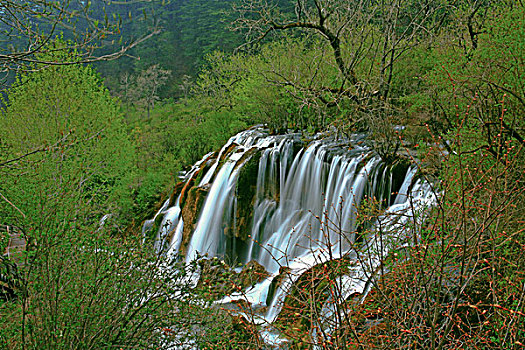 瀑布,黄龙,中国