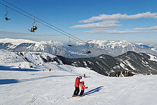 滑雪,区域,靠近,提洛尔,奥地利,欧洲