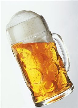 亮光,啤酒,啤酒玻璃杯