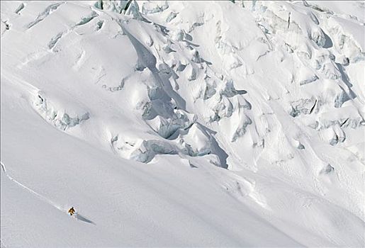 滑雪者,雪山