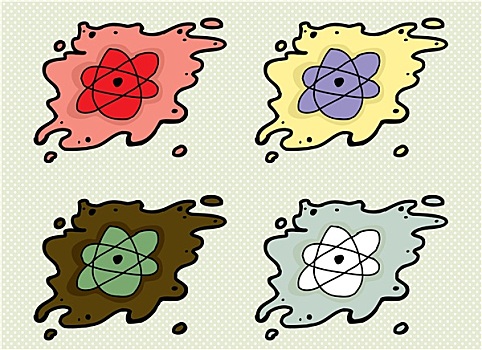 原子,象征,多样,彩色