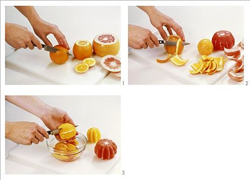 切割,橘子,柚子
