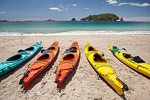 皮划艇,海滩,科罗曼德尔,半岛,北岛,新西兰
