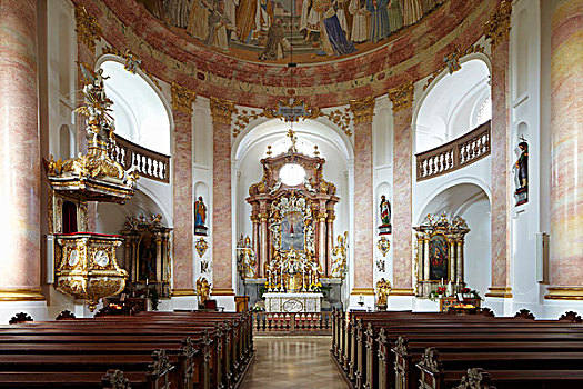 巴洛克,圣三一教堂,靠近,巴伐利亚,德国,欧洲