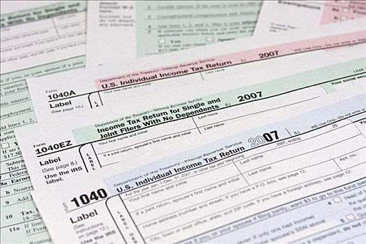 美国,税,宣言,表格,所得税申报表