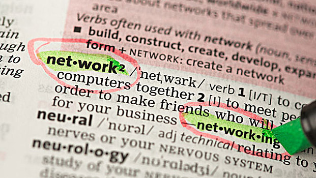 网络,定义,红色,突显,绿色,字典