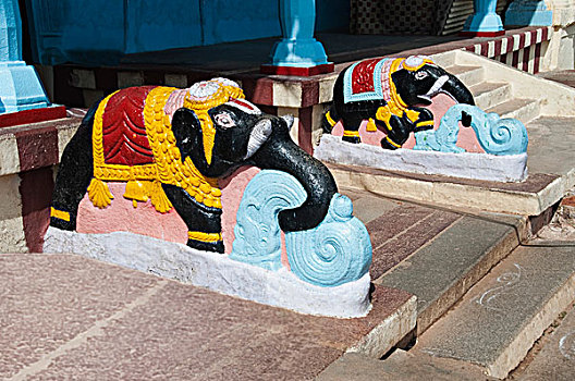 雕塑,大象,庙宇,地区,安得拉邦,印度