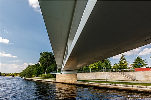 步行桥,上方,施普雷河,柏林,德国
