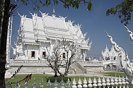 白色寺庙,寺院,艺术家,泰国北方,泰国,亚洲