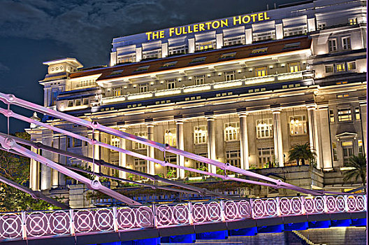 酒店,码头,湾,沙,夜晚,新加坡,亚洲