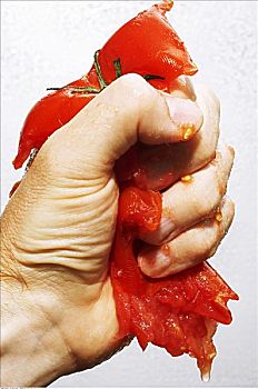 手,果酱,西红柿