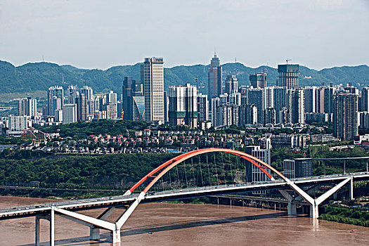 重庆市渝中区和南岸区与菜园坝长江大桥