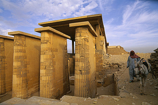 埃及,开罗附近,塞加拉,金字塔,区域,男人,传统