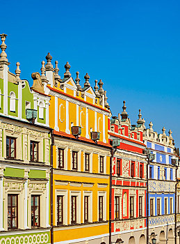 彩色,历史,房子,市场,广场,老城,卢布林,波兰,欧洲